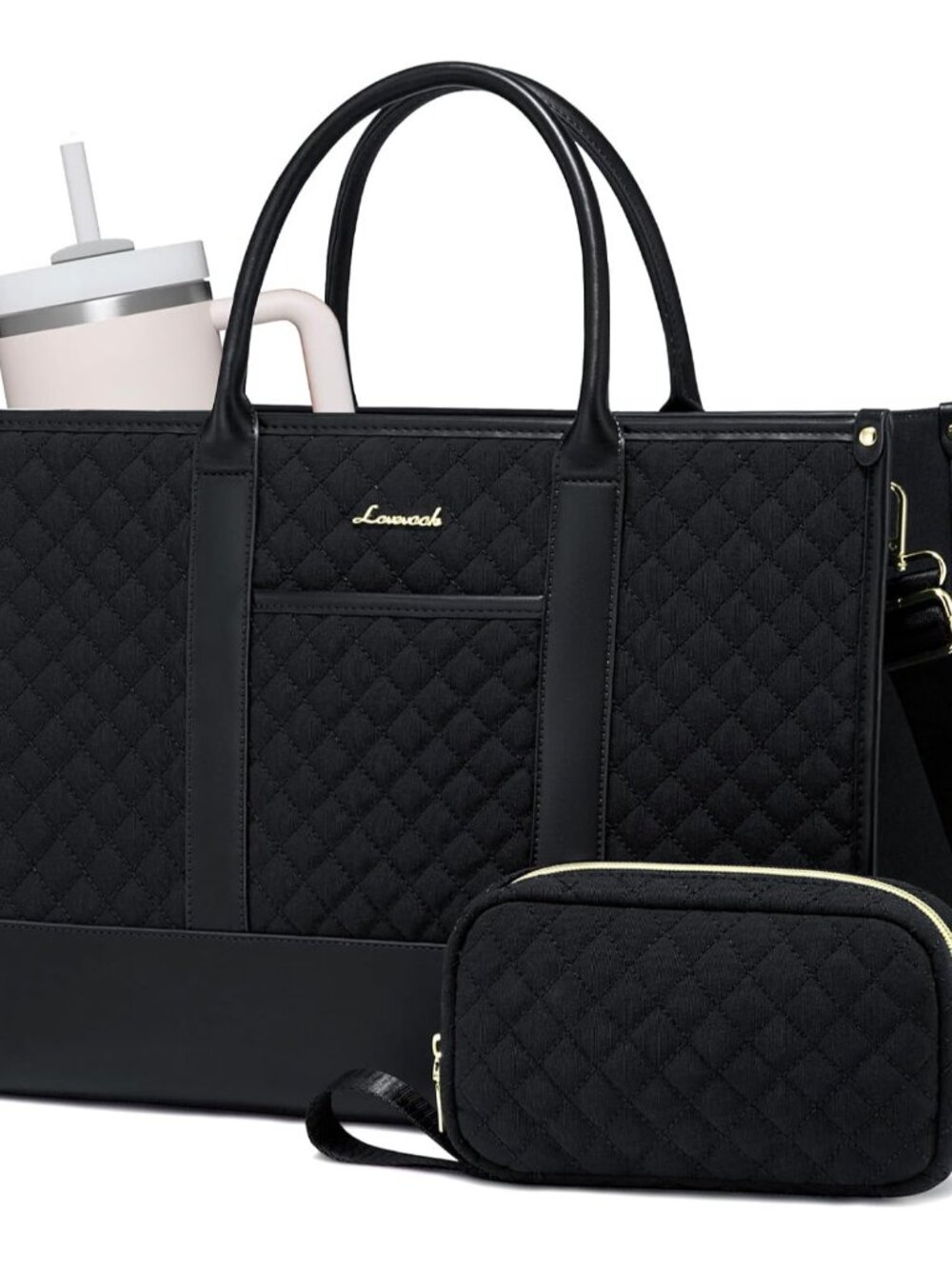 Laptop Bags for Women, 15.6 inch Waterproof Work Tote Bag with Clutch, Professio